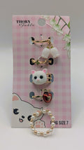 Thorn & Fable Cat Apple Ring Set