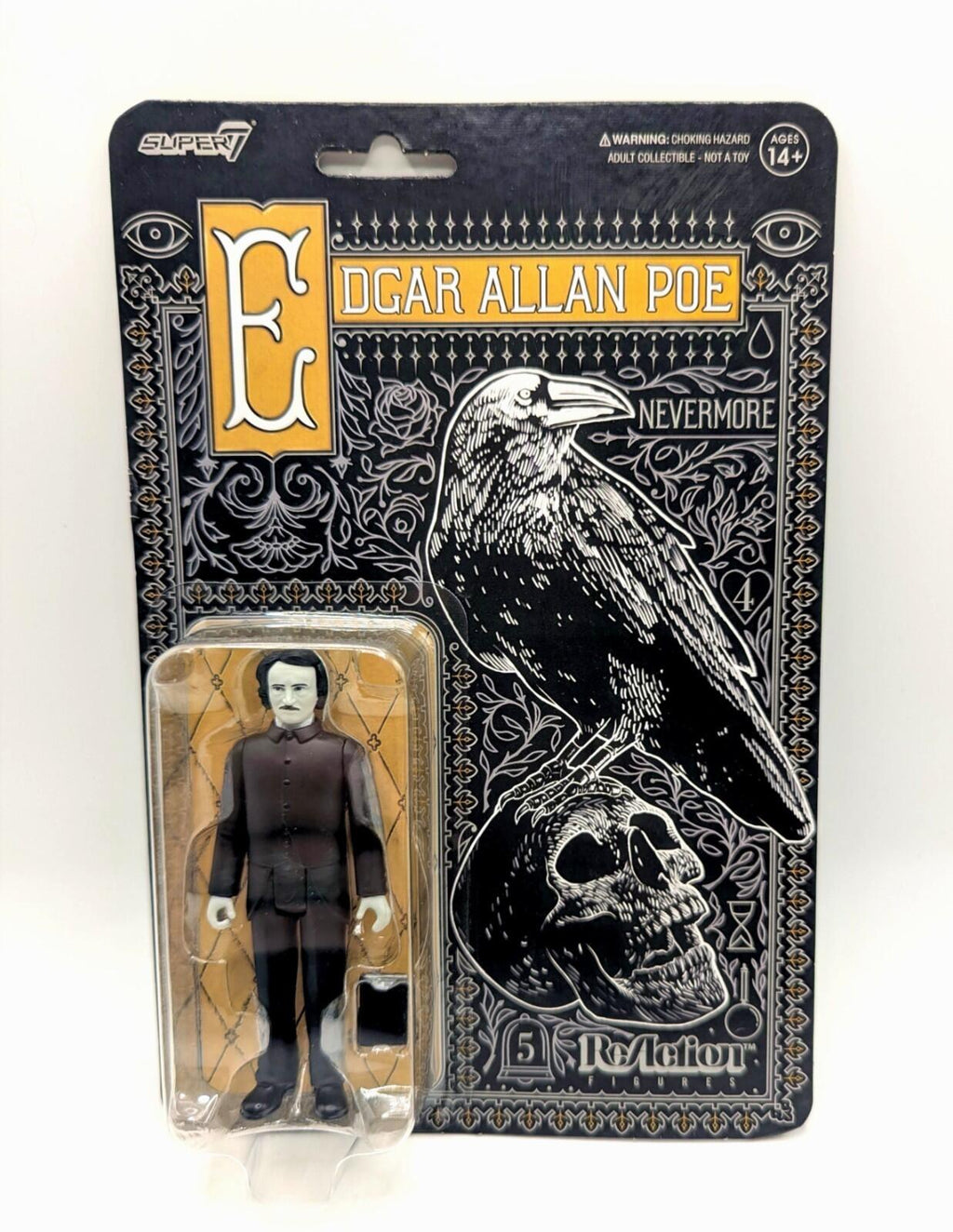 Super7 Edgar Allan Poe (Grayscale) ReAction Figure