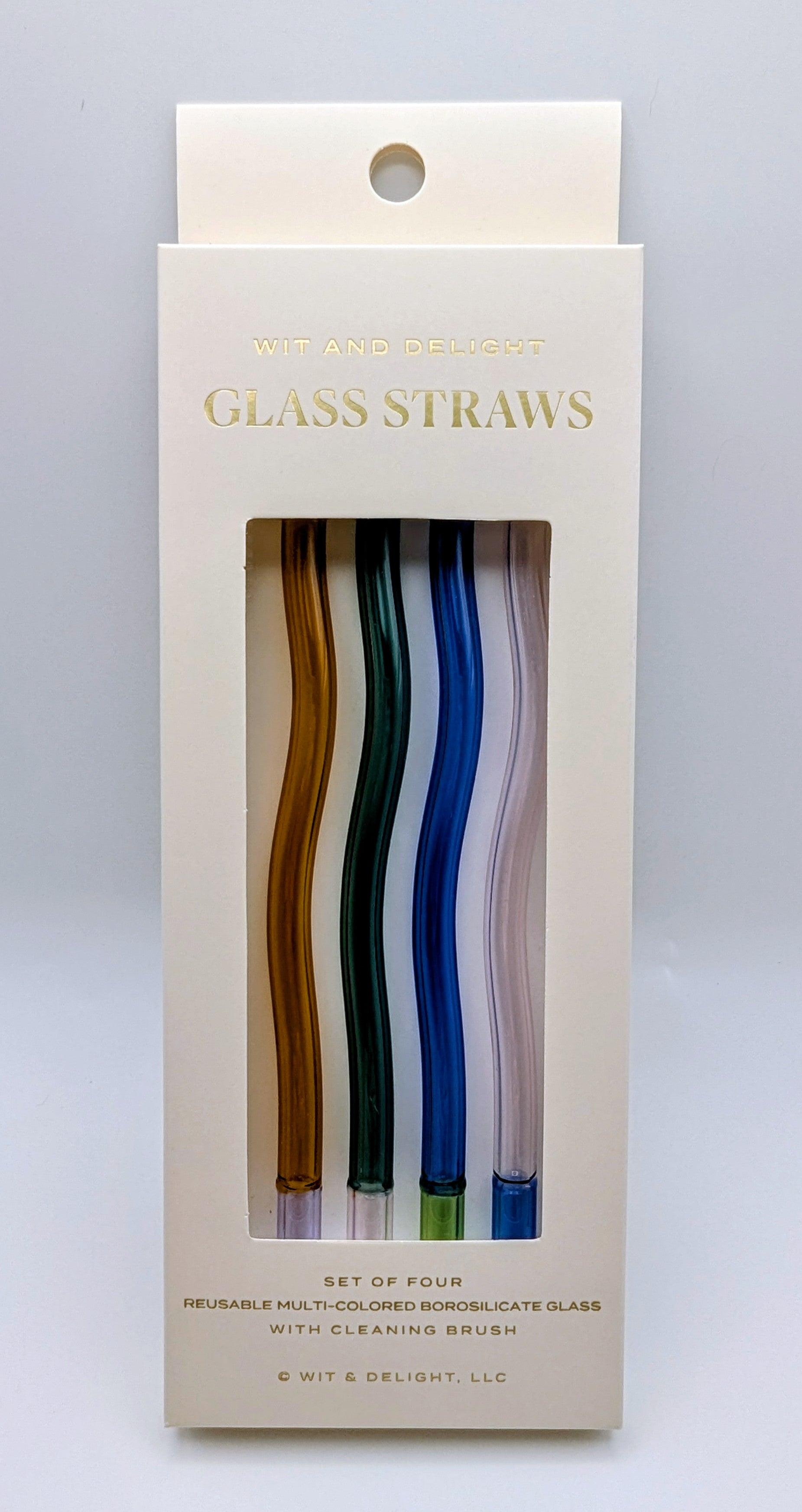 Wit & Delight Wavy Glass Straws