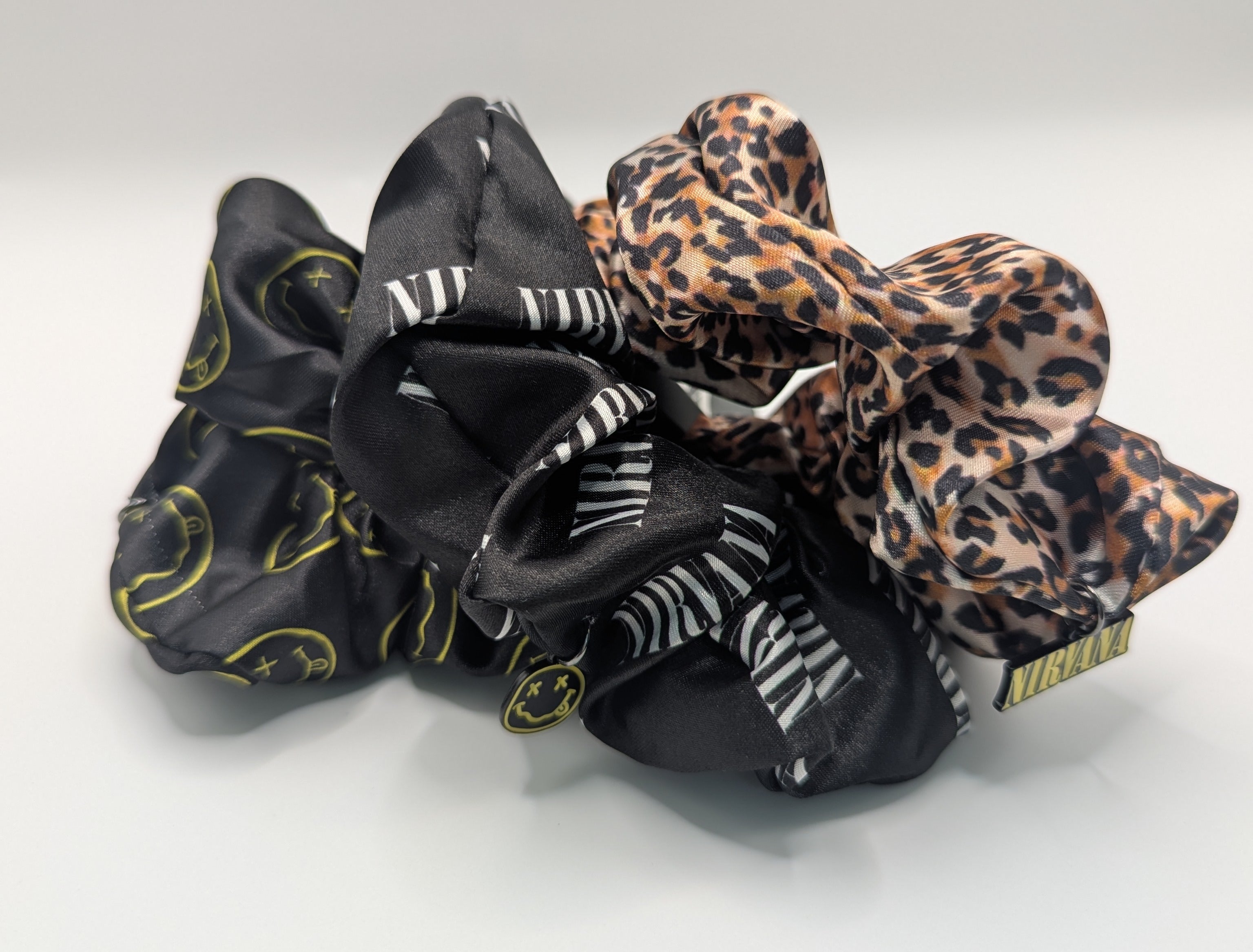 Nirvana Band Charm Print Hair Scrunchie Set