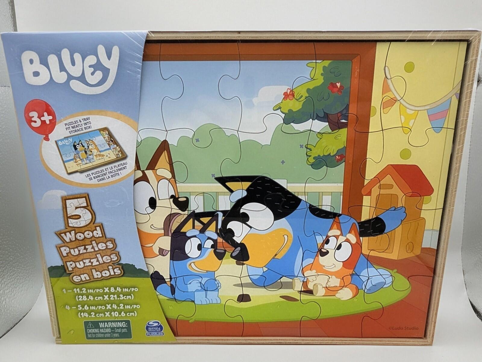 Bluey 5-Pack Wooden Puzzle Set