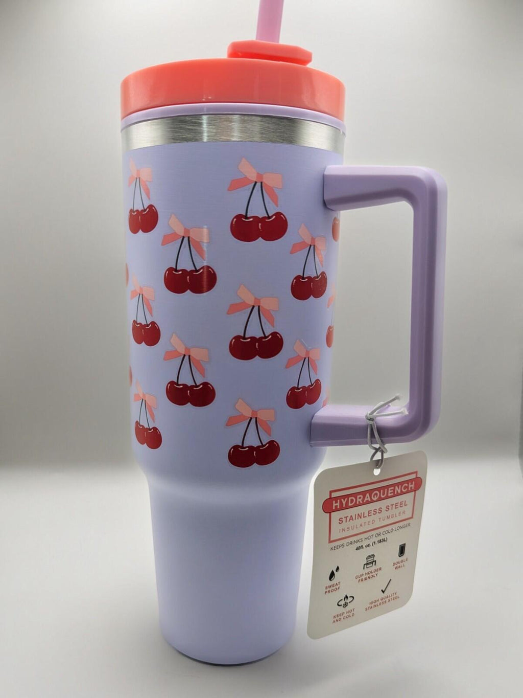 Hydraquench Cherries n Bows Insulated Tumbler